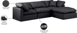 Indulge Black Vegan Leather Modular Sectional 146Black-Sec4A Meridian Furniture