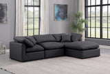 Indulge Black Vegan Leather Modular Sectional 146Black-Sec4A Meridian Furniture