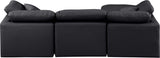 Indulge Black Vegan Leather Modular Sectional 146Black-Sec4A Meridian Furniture