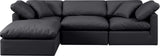 Indulge Black Vegan Leather Modular Sectional 146Black-Sec4A Meridian Furniture