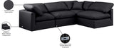 Indulge Black Vegan Leather Modular Sectional 146Black-Sec4B Meridian Furniture