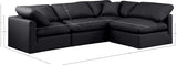 Indulge Black Vegan Leather Modular Sectional 146Black-Sec4B Meridian Furniture