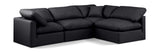 Indulge Black Vegan Leather Modular Sectional 146Black-Sec4B Meridian Furniture