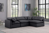 Indulge Black Vegan Leather Modular Sectional 146Black-Sec4B Meridian Furniture