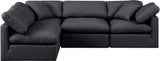 Indulge Black Vegan Leather Modular Sectional 146Black-Sec4B Meridian Furniture