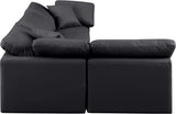 Indulge Black Vegan Leather Modular Sectional 146Black-Sec4B Meridian Furniture