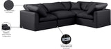 Indulge Black Vegan Leather Modular Sectional 146Black-Sec4C Meridian Furniture