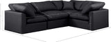 Indulge Black Vegan Leather Modular Sectional 146Black-Sec4C Meridian Furniture