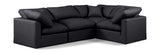 Indulge Black Vegan Leather Modular Sectional 146Black-Sec4C Meridian Furniture