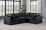 Indulge Black Vegan Leather Modular Sectional 146Black-Sec4C Meridian Furniture