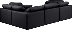 Indulge Black Vegan Leather Modular Sectional 146Black-Sec4C Meridian Furniture