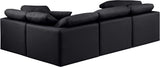 Indulge Black Vegan Leather Modular Sectional 146Black-Sec4C Meridian Furniture