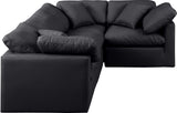 Indulge Black Vegan Leather Modular Sectional 146Black-Sec4C Meridian Furniture