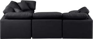 Indulge Black Vegan Leather Modular Sectional 146Black-Sec4C Meridian Furniture