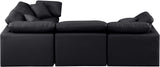 Indulge Black Vegan Leather Modular Sectional 146Black-Sec4C Meridian Furniture