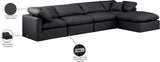 Indulge Black Vegan Leather Modular Sectional 146Black-Sec5A Meridian Furniture