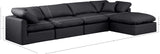 Indulge Black Vegan Leather Modular Sectional 146Black-Sec5A Meridian Furniture