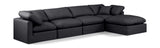 Indulge Black Vegan Leather Modular Sectional 146Black-Sec5A Meridian Furniture