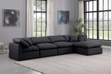 Indulge Black Vegan Leather Modular Sectional 146Black-Sec5A Meridian Furniture