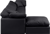 Indulge Black Vegan Leather Modular Sectional 146Black-Sec5A Meridian Furniture