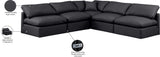 Indulge Black Vegan Leather Modular Sectional 146Black-Sec5B Meridian Furniture