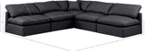 Indulge Black Vegan Leather Modular Sectional 146Black-Sec5B Meridian Furniture