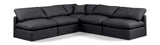 Indulge Black Vegan Leather Modular Sectional 146Black-Sec5B Meridian Furniture