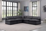 Indulge Black Vegan Leather Modular Sectional 146Black-Sec5B Meridian Furniture