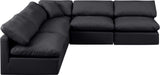 Indulge Black Vegan Leather Modular Sectional 146Black-Sec5B Meridian Furniture