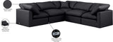 Indulge Black Vegan Leather Modular Sectional 146Black-Sec5C Meridian Furniture