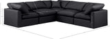 Indulge Black Vegan Leather Modular Sectional 146Black-Sec5C Meridian Furniture