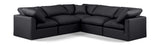 Indulge Black Vegan Leather Modular Sectional 146Black-Sec5C Meridian Furniture