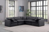 Indulge Black Vegan Leather Modular Sectional 146Black-Sec5C Meridian Furniture