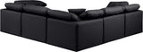 Indulge Black Vegan Leather Modular Sectional 146Black-Sec5C Meridian Furniture