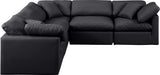 Indulge Black Vegan Leather Modular Sectional 146Black-Sec5C Meridian Furniture