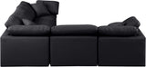 Indulge Black Vegan Leather Modular Sectional 146Black-Sec5C Meridian Furniture