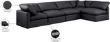 Indulge Black Vegan Leather Modular Sectional 146Black-Sec5D Meridian Furniture