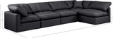 Indulge Black Vegan Leather Modular Sectional 146Black-Sec5D Meridian Furniture