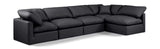 Indulge Black Vegan Leather Modular Sectional 146Black-Sec5D Meridian Furniture