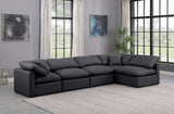 Indulge Black Vegan Leather Modular Sectional 146Black-Sec5D Meridian Furniture