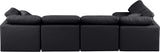 Indulge Black Vegan Leather Modular Sectional 146Black-Sec5D Meridian Furniture