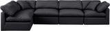 Indulge Black Vegan Leather Modular Sectional 146Black-Sec5D Meridian Furniture