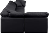 Indulge Black Vegan Leather Modular Sectional 146Black-Sec5D Meridian Furniture