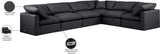 Indulge Black Vegan Leather Modular Sectional 146Black-Sec6A Meridian Furniture