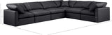 Indulge Black Vegan Leather Modular Sectional 146Black-Sec6A Meridian Furniture