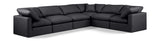 Indulge Black Vegan Leather Modular Sectional 146Black-Sec6A Meridian Furniture