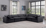 Indulge Black Vegan Leather Modular Sectional 146Black-Sec6A Meridian Furniture