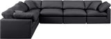 Indulge Black Vegan Leather Modular Sectional 146Black-Sec6A Meridian Furniture