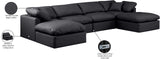 Indulge Black Vegan Leather Modular Sectional 146Black-Sec6B Meridian Furniture