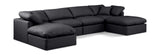 Indulge Black Vegan Leather Modular Sectional 146Black-Sec6B Meridian Furniture